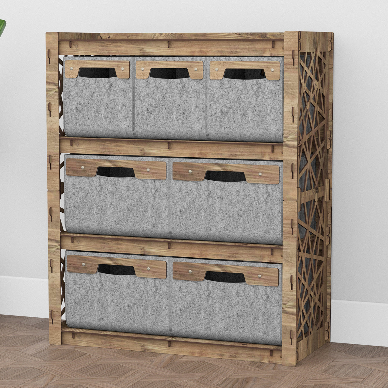 Crystals Dresser 7 Drawers Storage Unit [4L 3S GRAY BINS]