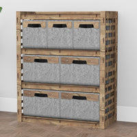 Thumbnail for Brickwall Dresser 7 Drawers Storage Unit [4L 3S GRAY BINS]