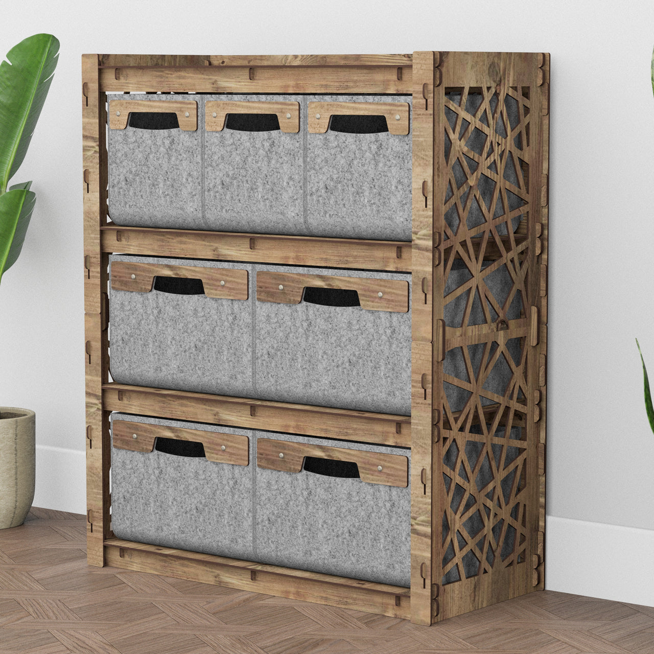 Crystals Dresser 7 Drawers Storage Unit [4L 3S GRAY BINS]