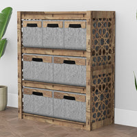 Thumbnail for Arabic Dresser 7 Drawers Storage Unit [4L 3S GRAY BINS]