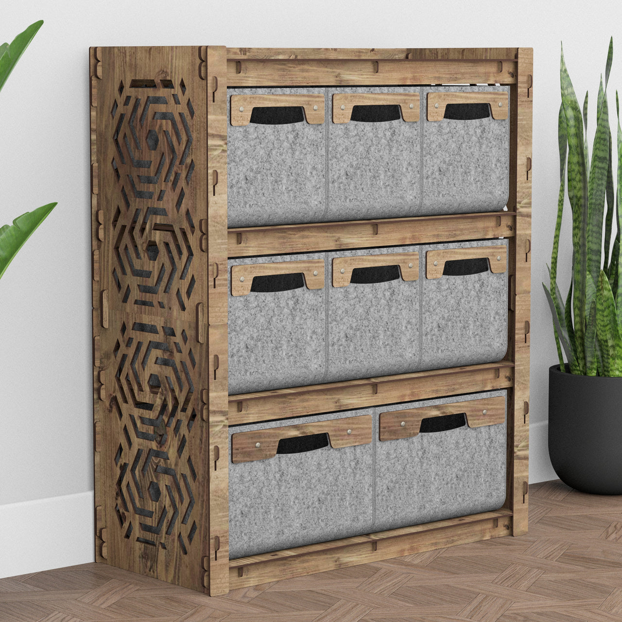 Solar Dresser 8 Drawers Storage Unit [2L 6S SMALL GRAY BINS]