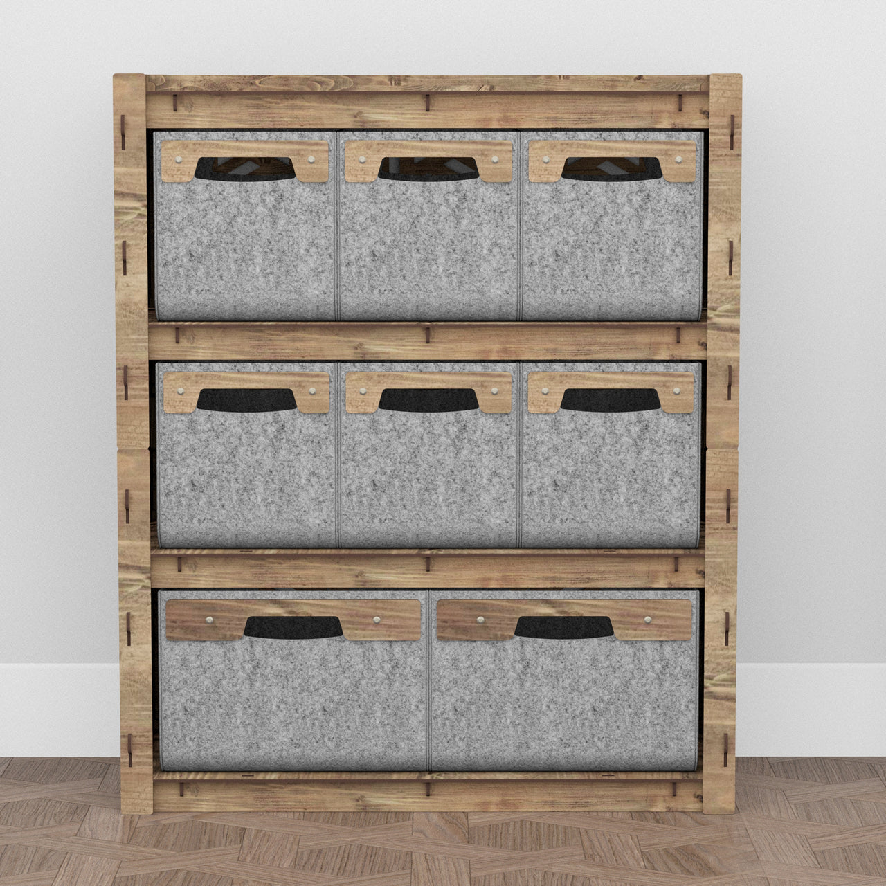 Solar Dresser 8 Drawers Storage Unit [2L 6S SMALL GRAY BINS]