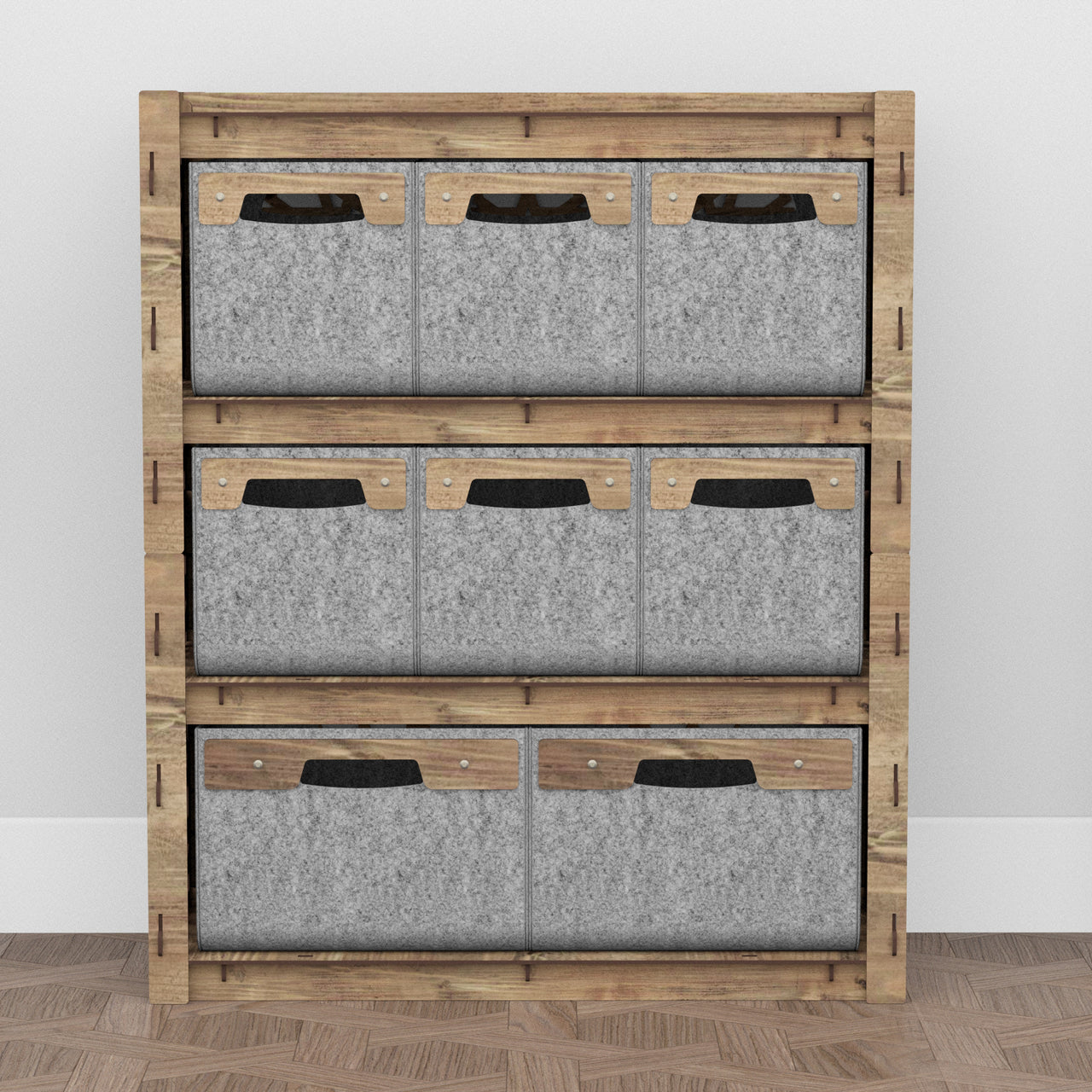 Arabic Dresser 8 Drawers Storage Unit [2L 6S GRAY BINS]