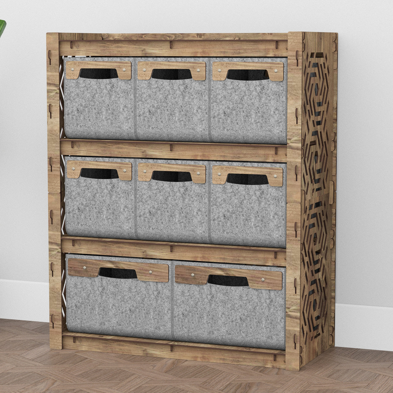 Solar Dresser 8 Drawers Storage Unit [2L 6S SMALL GRAY BINS]