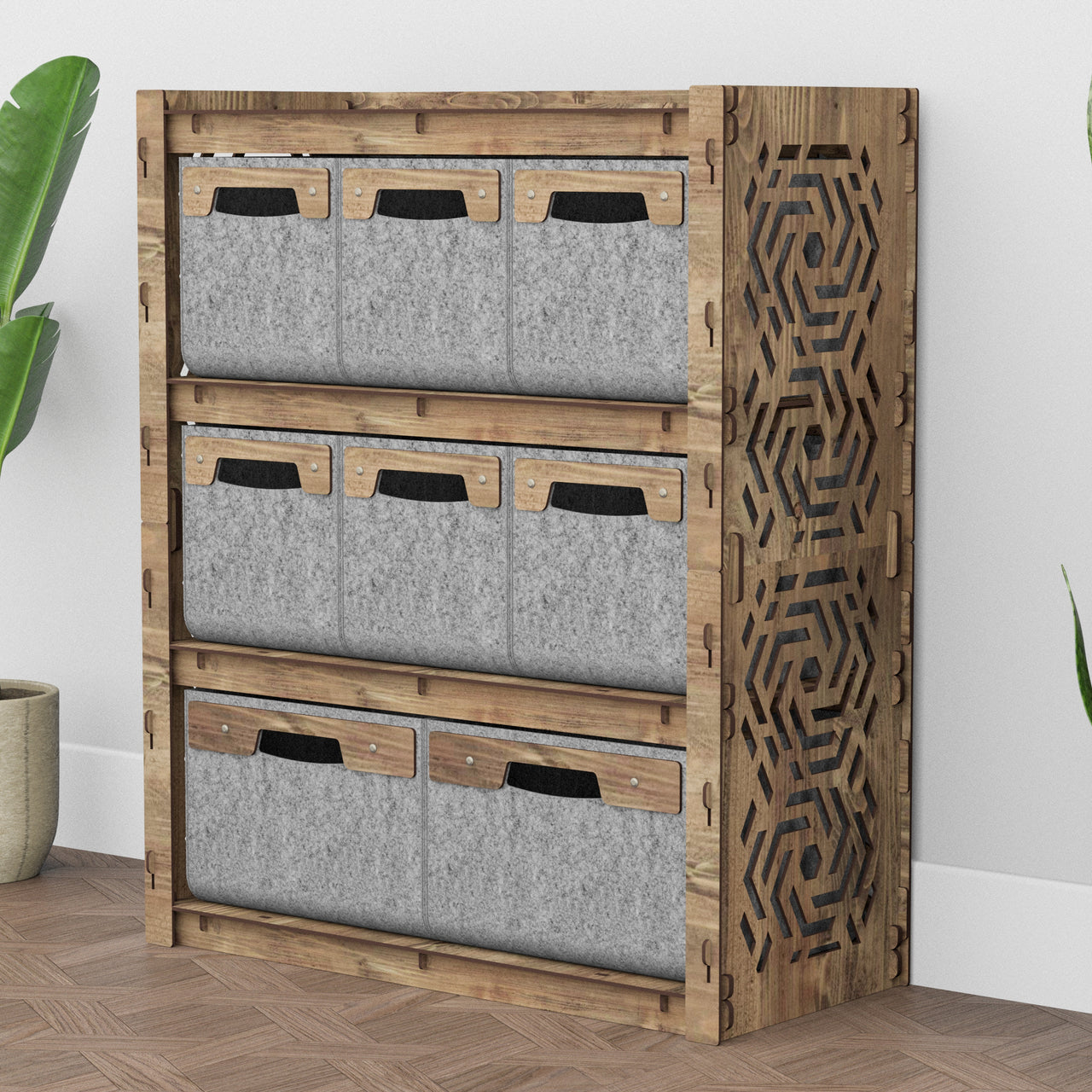 Solar Dresser 8 Drawers Storage Unit [2L 6S SMALL GRAY BINS]