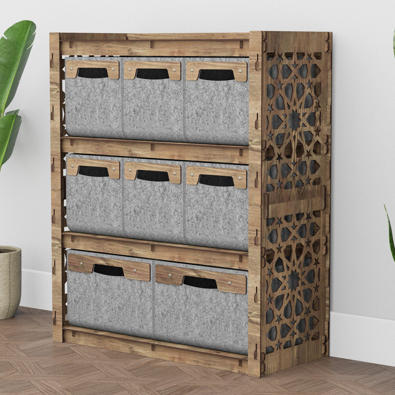 Arabic Dresser 8 Drawers Storage Unit [2L 6S GRAY BINS]