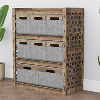 Thumbnail for Arabic Dresser 8 Drawers Storage Unit [2L 6S GRAY BINS]