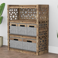 Thumbnail for Arabic Dresser 5 Drawers Storage Unit [2L 3S GRAY BINS]