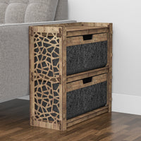 Thumbnail for Stones Side Table, End Table 2 Drawers [2 LARGE BLACK BIN]