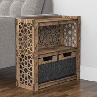 Thumbnail for Arabic Side Table, End Table 2 Drawers [2 SMALL BLACK BINS]