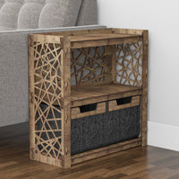 Thumbnail for Crystals Side Table, End Table 2 Drawers [2 SMALL BLACK BINS]