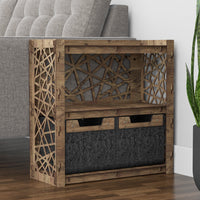 Thumbnail for Crystals Side Table, End Table 2 Drawers [2 SMALL BLACK BINS]