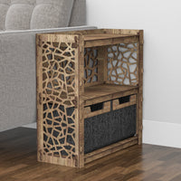 Thumbnail for Stones Side Table, End Table 2 Drawers [2 SMALL BLACK BIN]