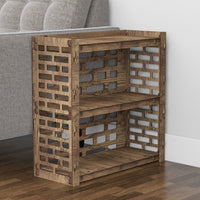 Thumbnail for Brickwall Side Table, End Table 1 Drawer [1 LARGE BLACK BIN]