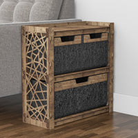 Thumbnail for Crystals Side Table, End Table 3 Drawers [1L 2S BLACK BINS]