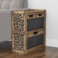 Thumbnail for Stones Side Table, End Table 3 Drawers [1L 2S BLACK BIN]