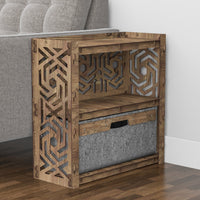 Thumbnail for Solar Side Table, End Table 1 Drawer [1 LARGE GRAY BIN]