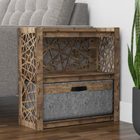 Thumbnail for Crystals Side Table, End Table 1 Drawer [1 LARGE GRAY BIN]