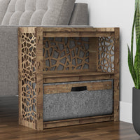 Thumbnail for Stones Side Table, End Table 1 Drawer [1 LARGE GRAY BIN]