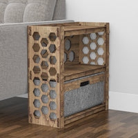 Thumbnail for Honeycomb Side Table, End Table 1 Drawer [1 LARGE GRAY BIN]