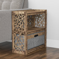 Thumbnail for Crystals Side Table, End Table 1 Drawer [1 LARGE GRAY BIN]