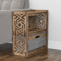 Thumbnail for Solar Side Table, End Table 1 Drawer [1 LARGE GRAY BIN]