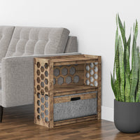 Thumbnail for Honeycomb Side Table, End Table 1 Drawer [1 LARGE GRAY BIN]