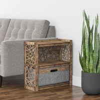 Thumbnail for Crystals Side Table, End Table 1 Drawer [1 LARGE GRAY BIN]