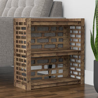 Thumbnail for Brickwall Side Table, End Table 4 Drawers [4 SMALL BLACK BINS]