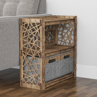 Thumbnail for Crystals Side Table, End Table 2 Drawers [2 SMALL GRAY BINS]