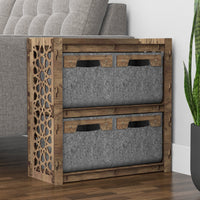 Thumbnail for Arabic Side Table, End Table 4 Drawers [4 SMALL GRAY BINS]