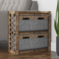 Thumbnail for Honeycomb Side Table, End Table 4 Drawers [4 SMALL GRAY BINS]