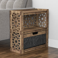 Thumbnail for Arabic Side Table, End Table 1 Drawer [1 LARGE BLACK BIN]