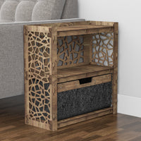 Thumbnail for Stones Side Table, End Table 1 Drawer [1 LARGE BLACK BIN]