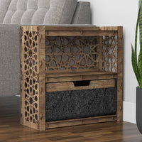 Thumbnail for Arabic Side Table, End Table 1 Drawer [1 LARGE BLACK BIN]