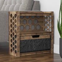 Thumbnail for Honeycomb Side Table, End Table 1 Drawer [1 LARGE BLACK BIN]