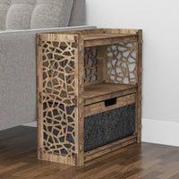 Thumbnail for Stones Side Table, End Table 1 Drawer [1 LARGE BLACK BIN]