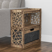 Thumbnail for Crystals Side Table, End Table 1 Drawer [1 LARGE BLACK BIN]