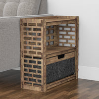 Thumbnail for Brickwall Side Table, End Table 1 Drawer [1 LARGE BLACK BIN]