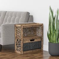 Thumbnail for Crystals Side Table, End Table 1 Drawer [1 LARGE BLACK BIN]