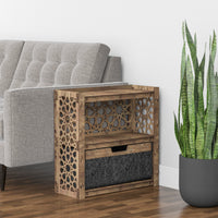 Thumbnail for Arabic Side Table, End Table 1 Drawer [1 LARGE BLACK BIN]