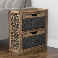 Thumbnail for Stones Side Table, End Table 2 Drawers [2 LARGE BLACK BIN]