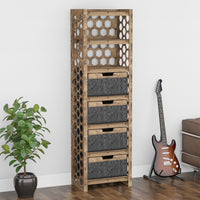 Thumbnail for Honeycomb Tall 4 Drawer Storage Tower [4 LARGE BLACK BINS]