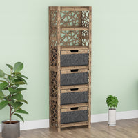 Thumbnail for Crystals Tall 4 Drawer Storage Tower [4 LARGE BLACK BINS]