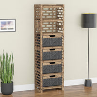 Thumbnail for Brickwall Tall 4 Drawer Storage Tower [4 LARGE BLACK BINS]