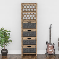 Thumbnail for Honeycomb Tall 4 Drawer Storage Tower [4 LARGE BLACK BINS]