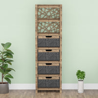 Thumbnail for Crystals Tall 4 Drawer Storage Tower [4 LARGE BLACK BINS]