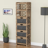 Thumbnail for Brickwall Tall 4 Drawer Storage Tower [4 LARGE BLACK BINS]