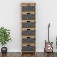 Thumbnail for Honeycomb Tall 6 Drawer Storage Tower [6 LARGE BLACK BINS]