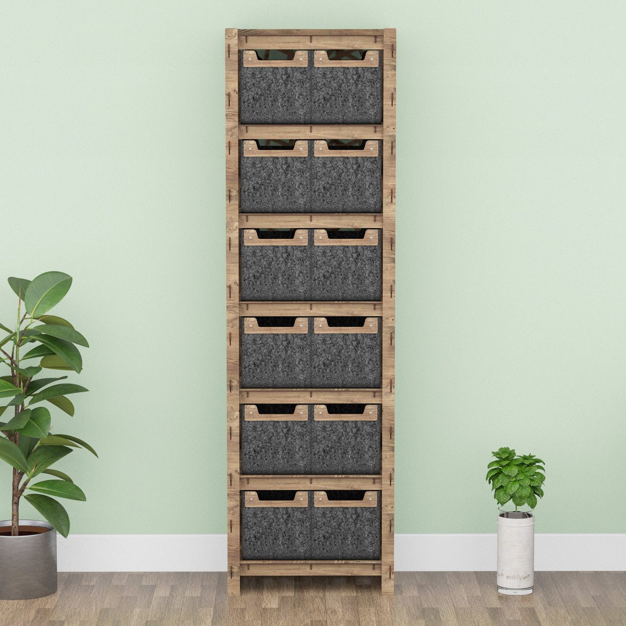 Crystals Tall 12 Drawer Storage Tower [12 SMALL BLACK BINS]